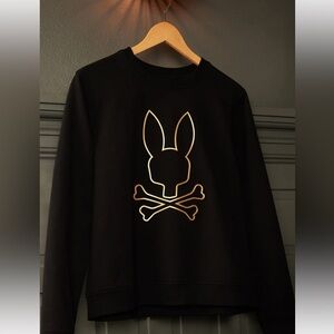 PSYCHO BUNNY WOMENS BEAUMONT SWEATSHIRT. Black. SZ M NWOT